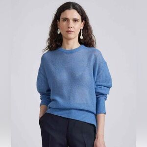 Apiece Apart Softest Tissue Weight Sweater Cashmere/Silk in Blue Fog-Med-Flawed